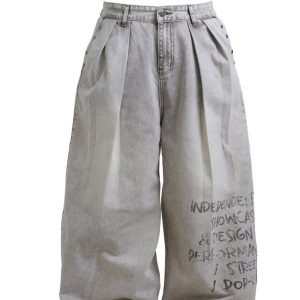 Quần Jean Ống Rộng Nam Dirty Wash